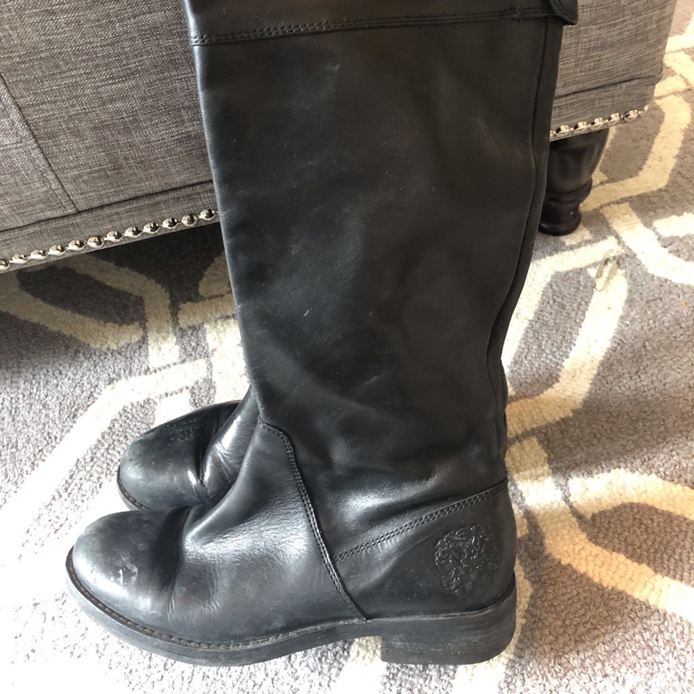 Vince Camuto Black Leather Riding Boots 6 1/2